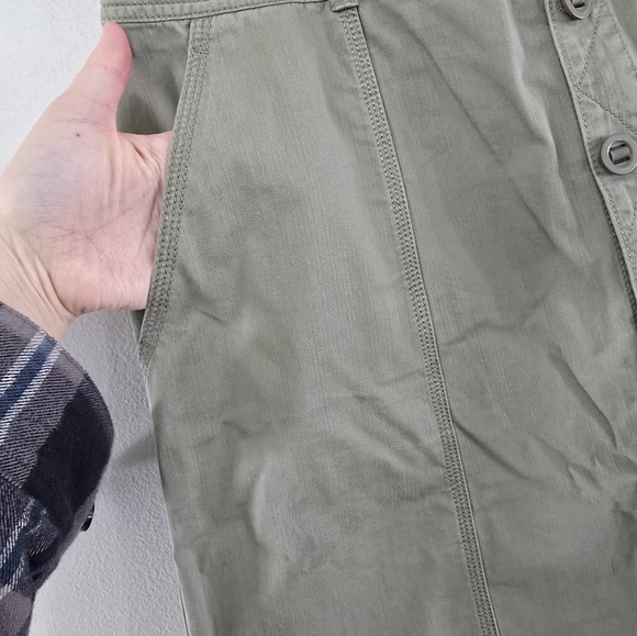 Eddie Bauer Womens Button Front Skirt Size 16 Green Knee Length Outdoor - Picture 2 of 8